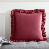 Catherine Lansfield So Soft Double Frill Navy 43x43cm Filled Cushion - Navy Blue - Velvet Touch Double Frill Cushion Raspberry