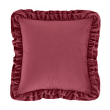 Catherine Lansfield So Soft Double Frill Navy 43x43cm Filled Cushion - Navy Blue - Velvet Touch Double Frill Cushion Raspberry