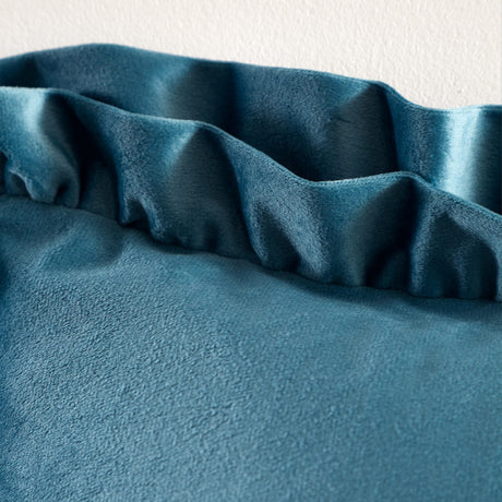 Catherine Lansfield So Soft Double Frill Filled Cushion 43cm x 43cm - Velvet Touch Double Frill Cushion Teal