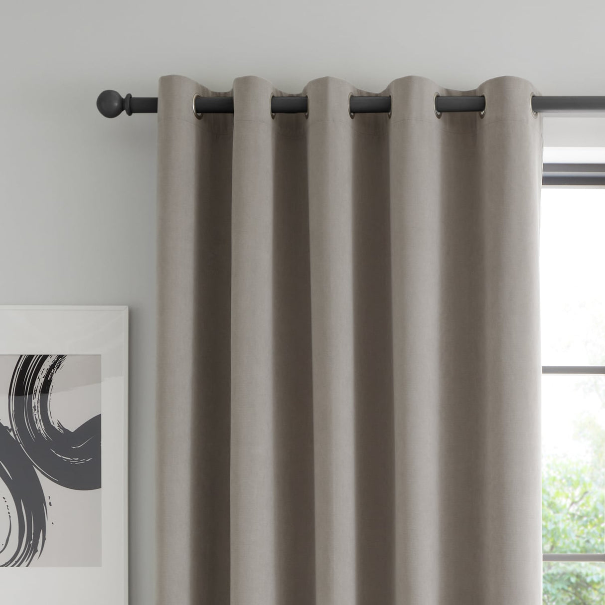 Catherine Lansfield Wilson Blackout Thermal Door Curtain Panel - Grey