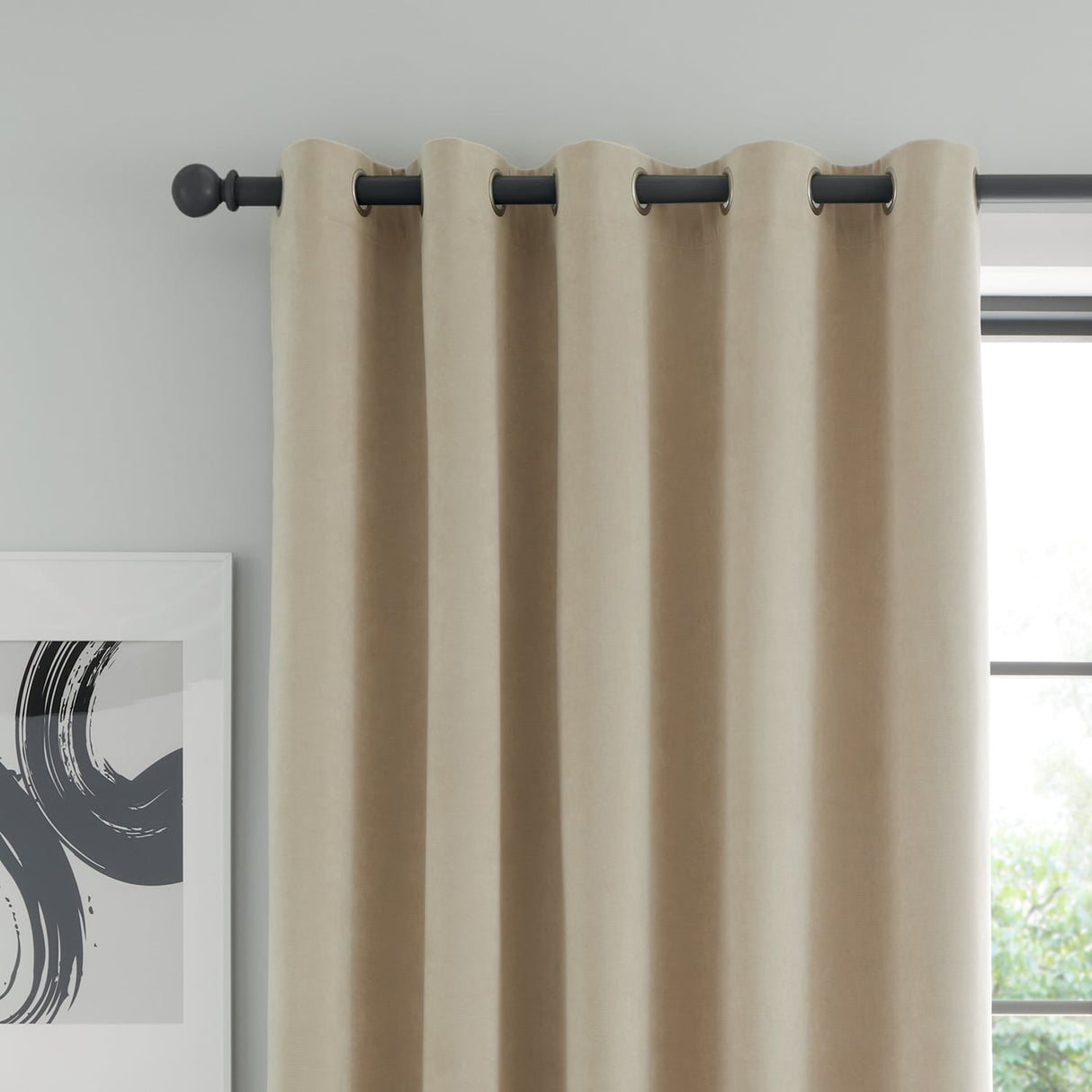 Catherine Lansfield Wilson Blackout Thermal Door Curtain Panel - Natural