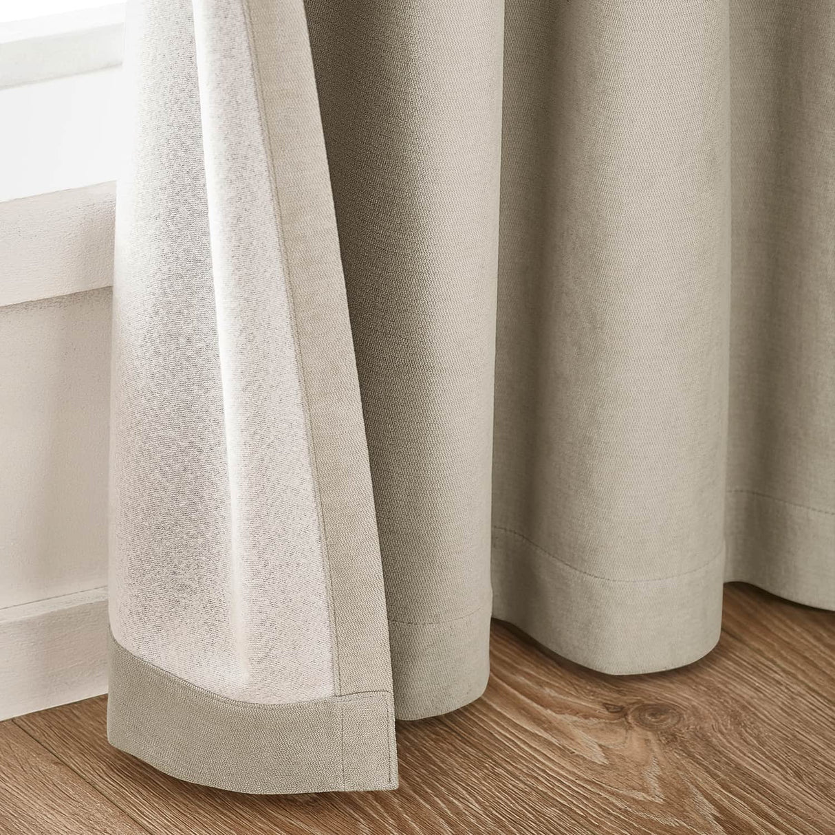 Catherine Lansfield Wilson Blackout Thermal Door Curtain Panel - Natural - Wilson Curtains Natural