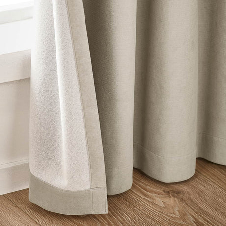 Catherine Lansfield Wilson Blackout Thermal Eyelet Curtains - Natural - Wilson Curtains Natural