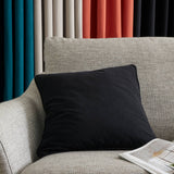Catherine Lansfield Wilson Check Filled Cushion 45cm x 45cm - Black - Wilson Velvet Cushion Black