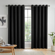 Catherine Lansfield Wilson Blackout Thermal Eyelet Curtains - Black - Wilson Blackout Curtains Black