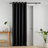 Catherine Lansfield Wilson Blackout Thermal Door Curtain Panel - Black - Wilson Blackout Door Panel Black