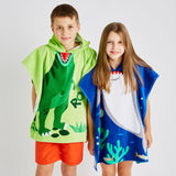 Catherine Lansfield Shark Kids Hooded Towel Poncho - Shark Hooded Poncho