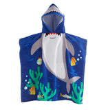 Catherine Lansfield Shark Kids Hooded Towel Poncho - Shark Hooded Poncho