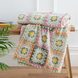 Catherine Lansfield Crochet Print Throw – Green – 130cm x 170cm