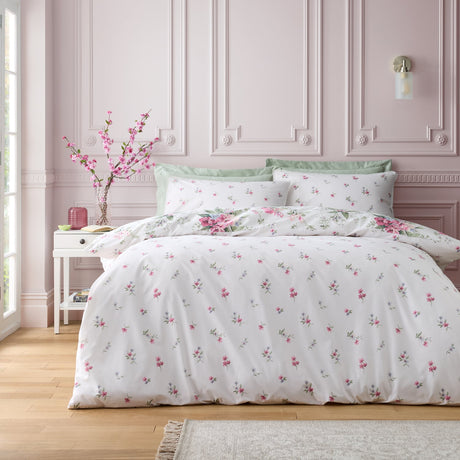 Catherine Lansfield Bridgerton Penelope Floral Duvet Cover Set - Cream - Penelope Floral Cream Duvet Set