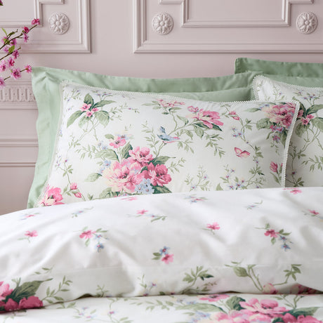 Catherine Lansfield Bridgerton Penelope Floral Duvet Cover Set - Cream - Penelope Floral Cream Duvet Set