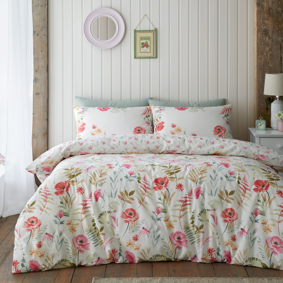 Catherine Lansfield Ella Poppy Floral Duvet Cover Set - Ella Poppy Duvet Set