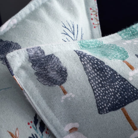 Bianca Winter Scene Reversible Brushed Cotton Duvet Cover Set - Blue - Brushed Winter Scene Duvet Set Blue
