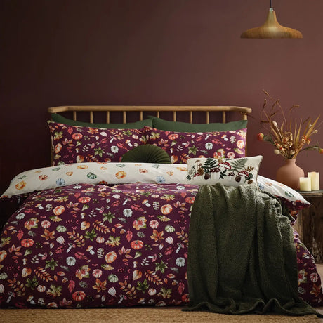 Catherine Lansfield Autumn Pumpkins Halloween Duvet Cover Set - Plum image 5