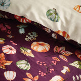 Catherine Lansfield Autumn Pumpkins Duvet Cover Set - Autumn Pumpkins Plum Duvet Set