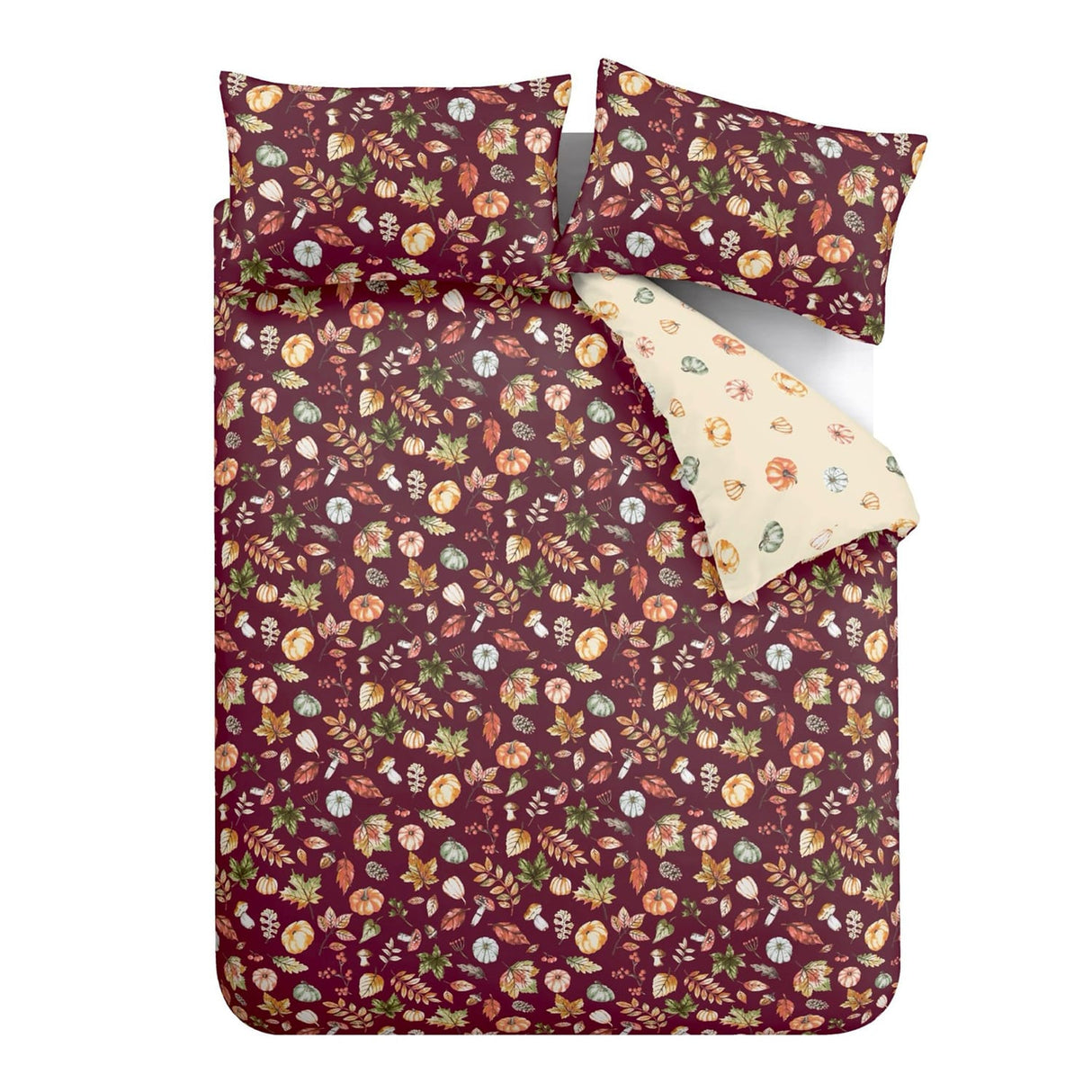 Catherine Lansfield Autumn Pumpkins Duvet Cover Set - Autumn Pumpkins Plum Duvet Set