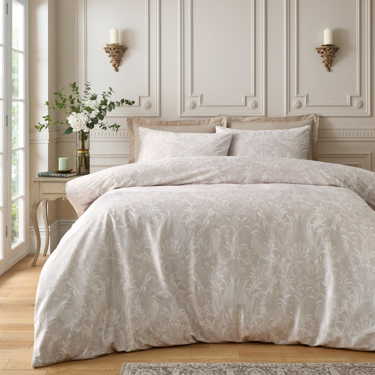 Catherine Lansfield Bridgerton Regal Birds Duvet Cover Set - Regal Birds Natural
