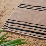 Catherine Lansfield Banded Stripe Beige Beach Towel Pair - Banded Stripe Beach Towel Pair