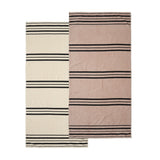 Catherine Lansfield Banded Stripe Beige Beach Towel Pair - Banded Stripe Beach Towel Pair