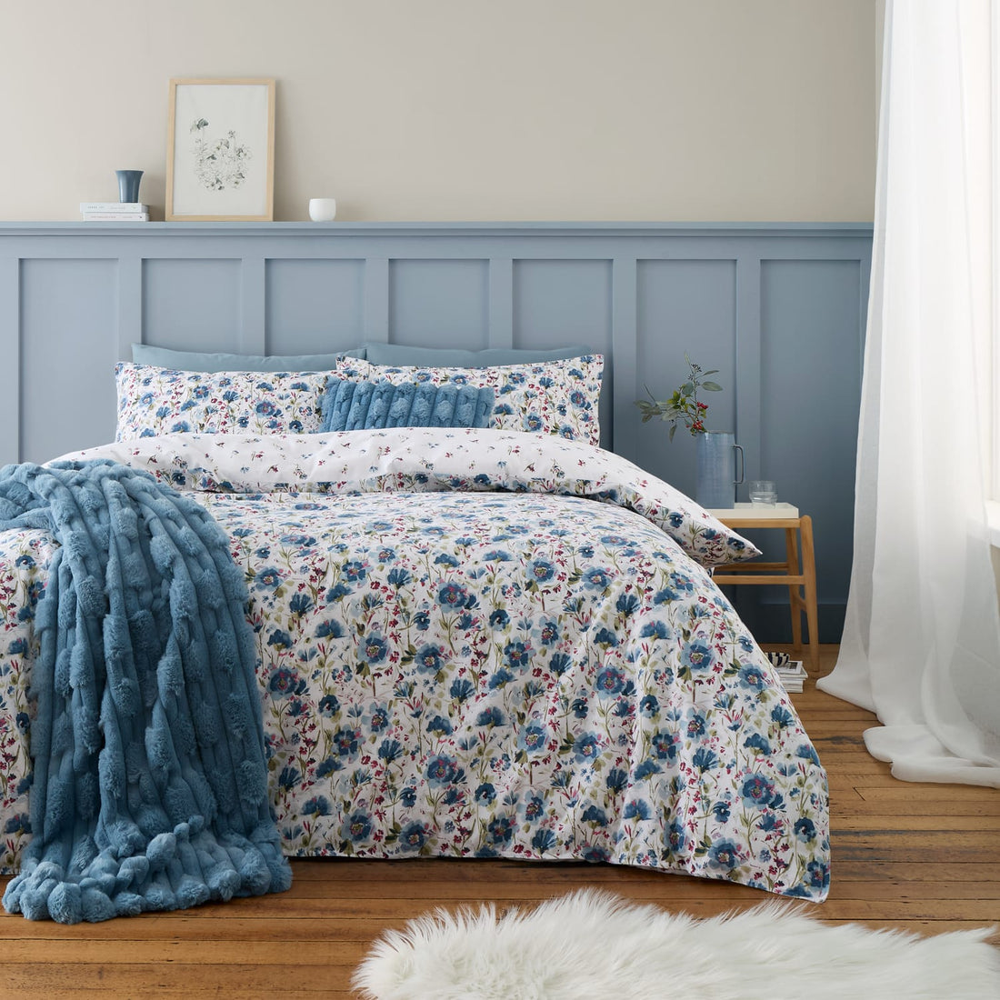 Bianca Ophelia Floral Brushed Cotton Flannelette Duvet Cover Set