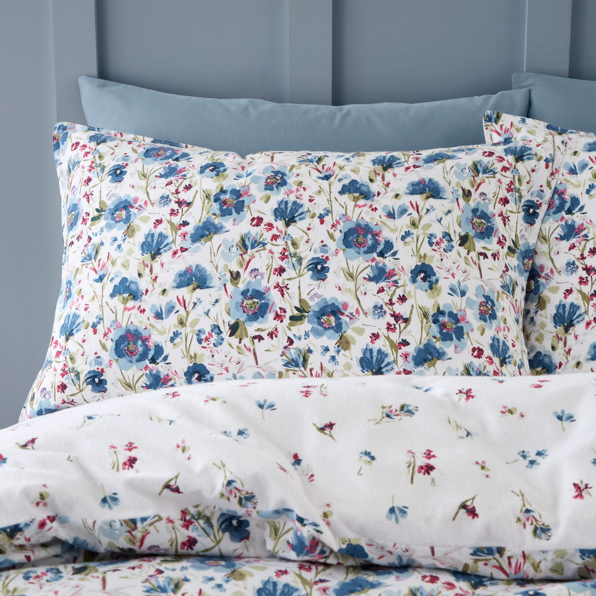 Bianca Ophelia Floral Brushed Cotton Flannelette Duvet Cover Set - Brushed Ophelia Floral Duvet Set