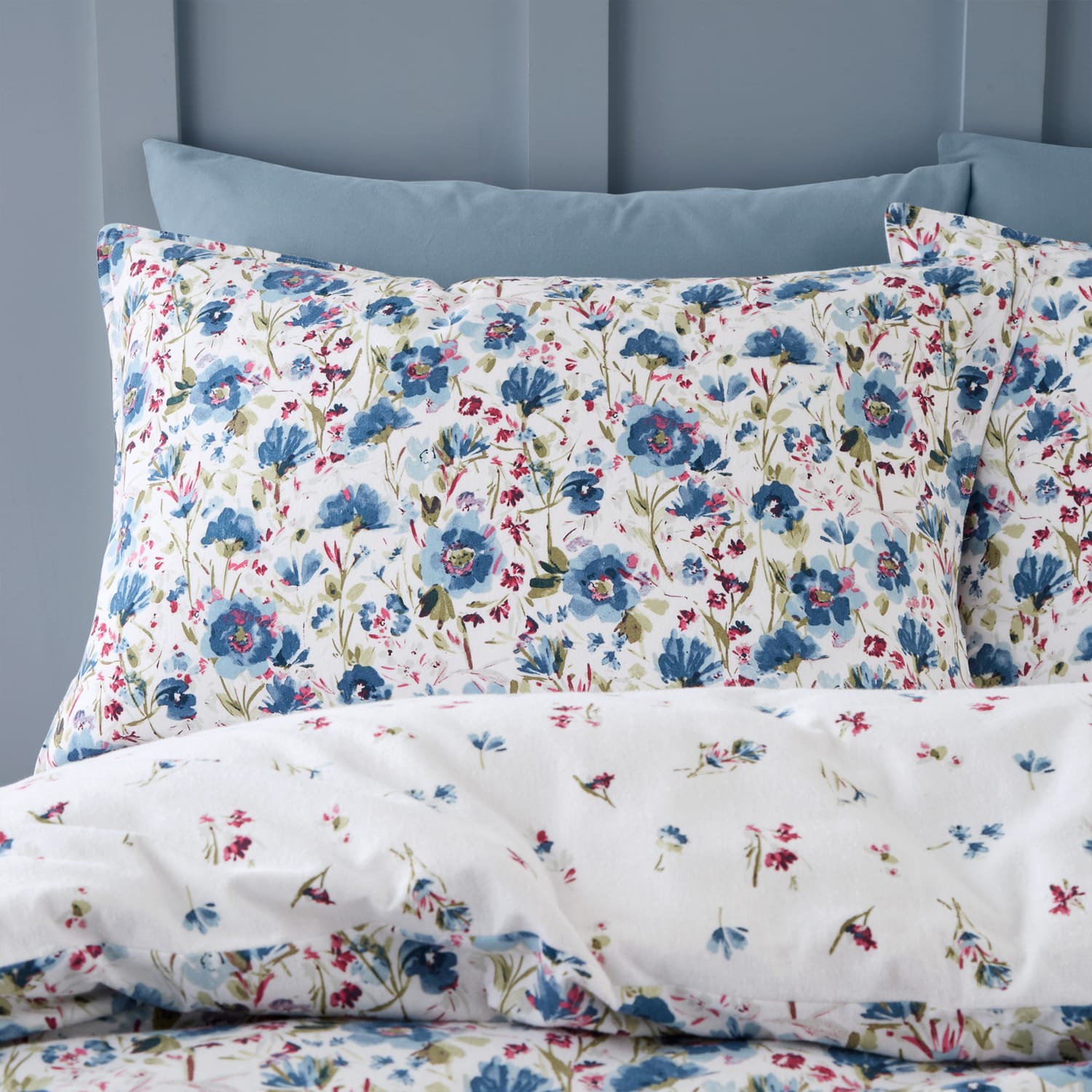 Bianca Ophelia Floral Brushed Cotton Flannelette Duvet Cover Set - Brushed Ophelia Floral Duvet Set
