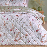 Catherine Lansfield Brushed Grasmere Floral Bedspread - Green