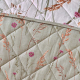 Catherine Lansfield Brushed Grasmere Floral Bedspread - Green - Brushed Grasmere Floral Bedspread