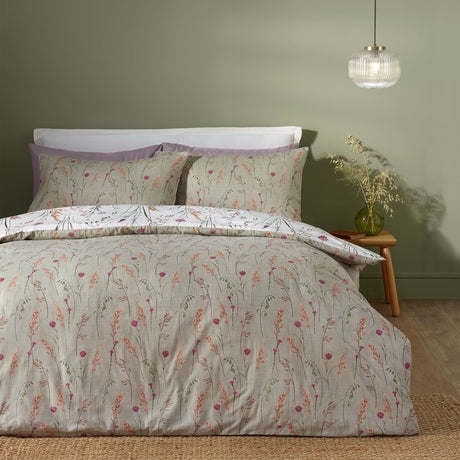 Catherine Lansfield Grasmere Floral Duvet Cover Set - Brushed Grasmere Floral