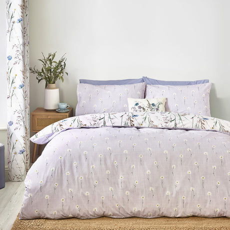 Catherine Lansfield Brushed Grasmere Floral Duvet Cover Set - Green - Grasmere Floral Duvet Set