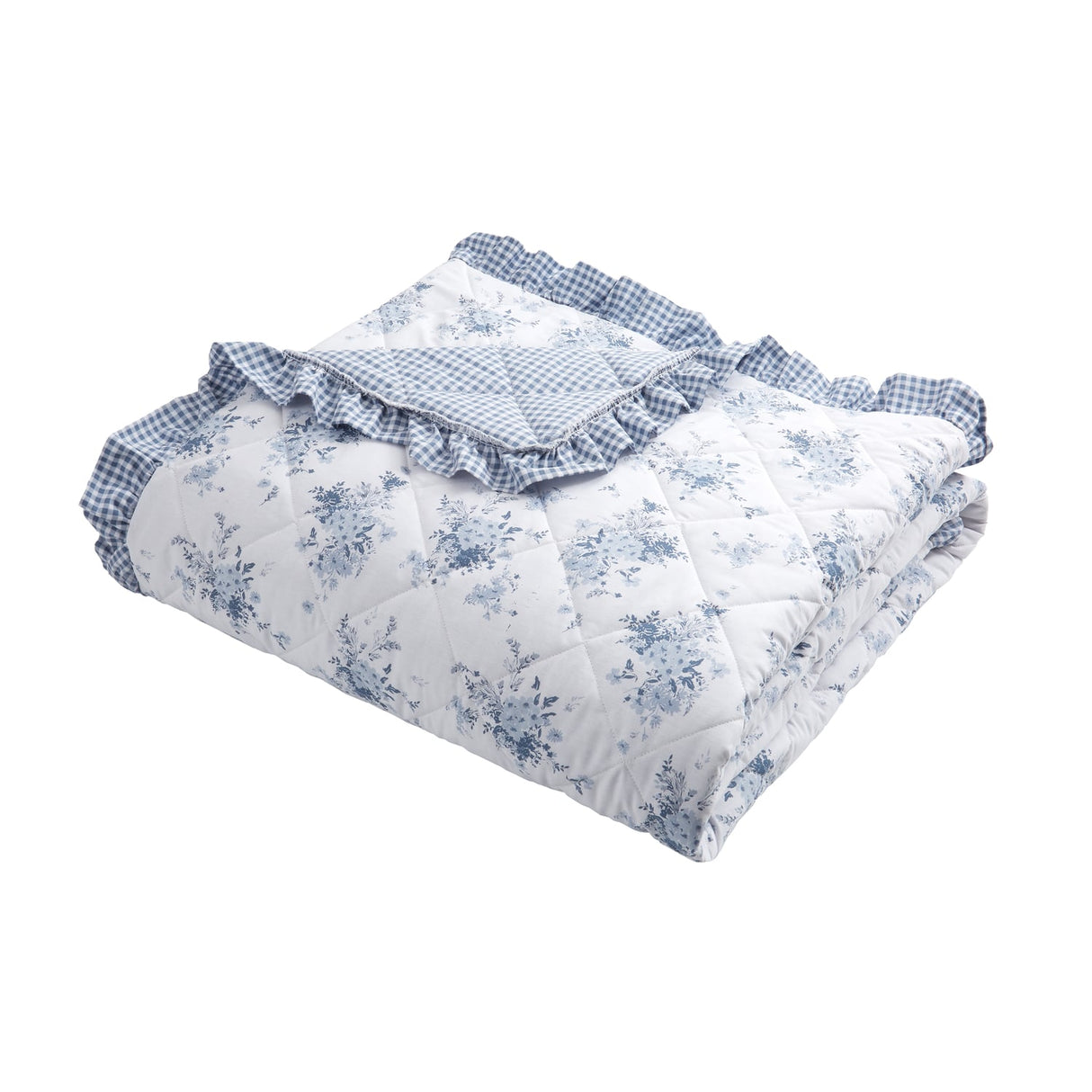 Catherine Lansfield Lucie Floral Frill Bedspread - Lucie Floral Frill Bedspread