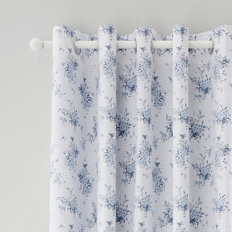 Catherine Lansfield Lucie Floral Eyelet Curtains Polycotton