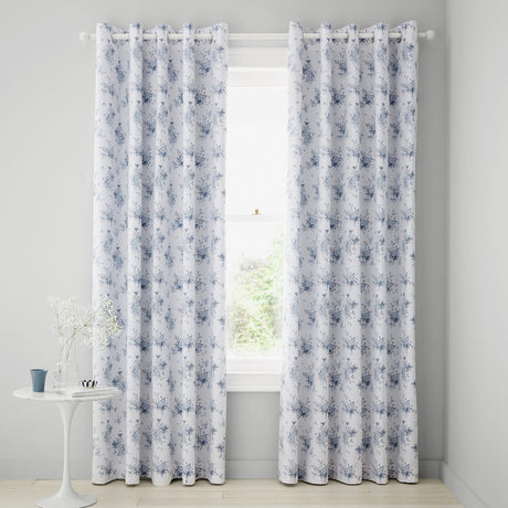 Catherine Lansfield Lucie Floral Eyelet Curtains Polycotton - Lucie Floral Frill Curtains