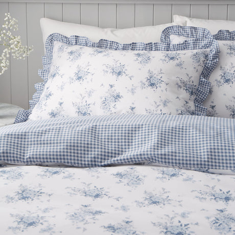 Catherine Lansfield Lucie Floral Frill Duvet Cover Set - Lucie Floral Frill Duvet Set