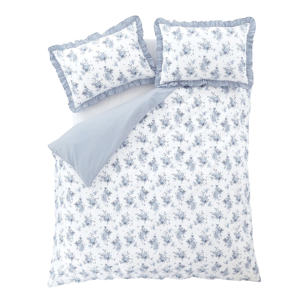 Catherine Lansfield Lucie Floral Frill Duvet Cover Set - Lucie Floral Frill Duvet Set