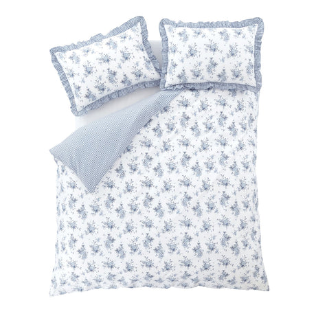 Catherine Lansfield Lucie Floral Frill Duvet Cover Set - Lucie Floral Frill Duvet Set