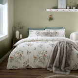 Catherine Lansfield Mistletoe Robins Brushed Cotton Flannelette Duvet Cover Set