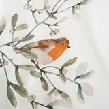 Catherine Lansfield Mistletoe Robins Brushed Cotton Flannelette Duvet Cover Set - Brushed Mistletoe Robin Duvet Set