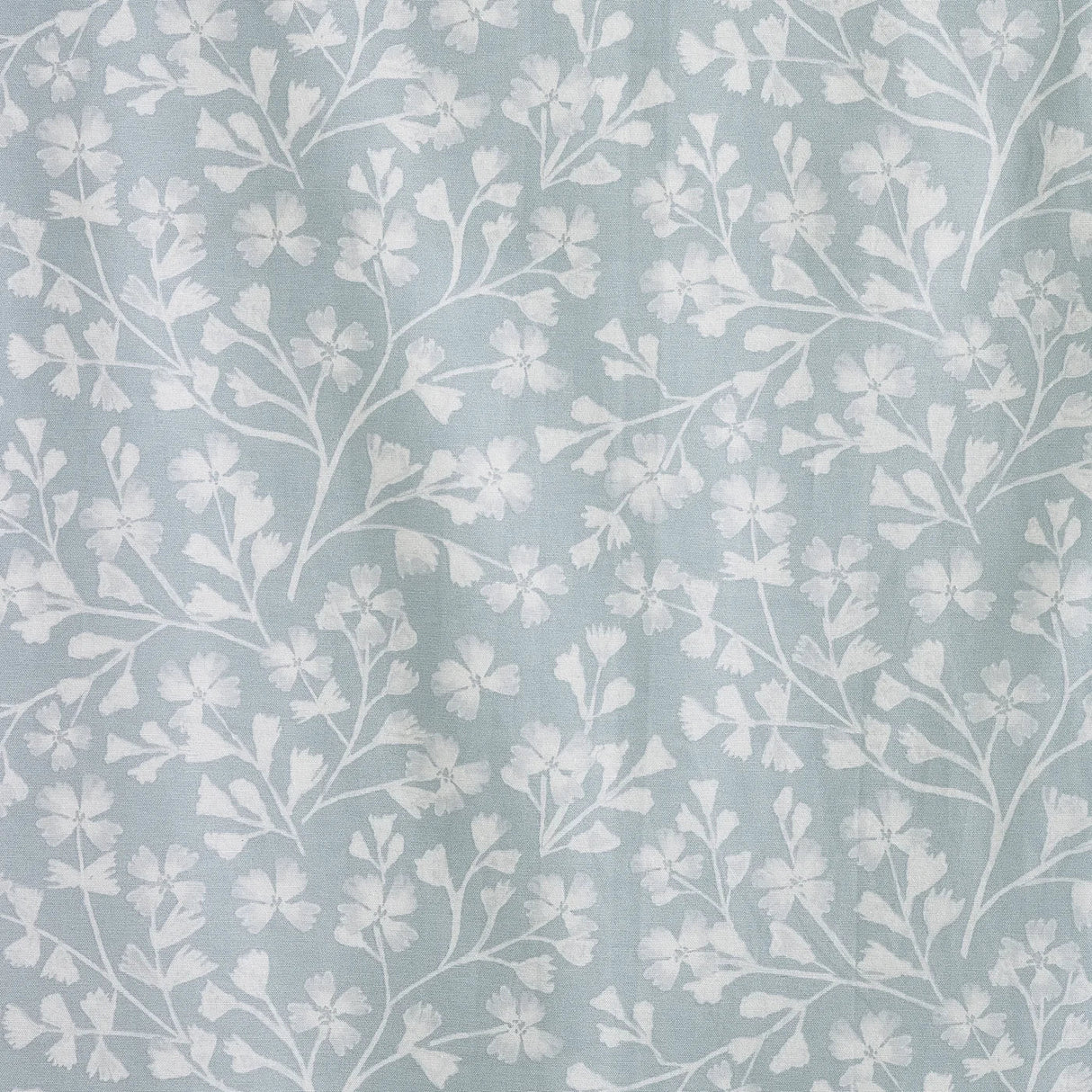 Catherine Lansfield Brooke Floral Duck Egg Blue Lined Eyelet Curtains Pair - Duck Egg Blue image 2