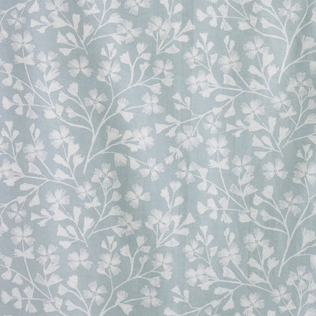 Catherine Lansfield Brooke Floral Duck Egg Blue Lined Eyelet Curtains Pair - Duck Egg Blue image 2
