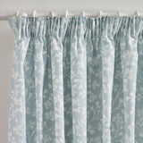 Catherine Lansfield Brooke Floral Duck Egg Blue Lined Eyelet Curtains Pair - Duck Egg Blue image 4