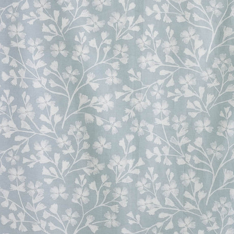 Catherine Lansfield Brooke Floral Lined Eyelet Curtains - Duck Egg Blue Polycotton - Brooke Floral Curtains Duck Egg
