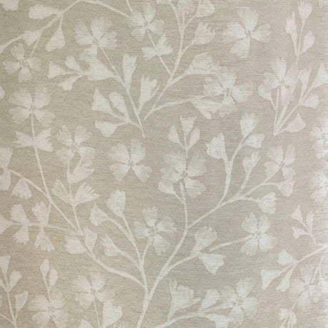 Catherine Lansfield Brooke Floral Lined Eyelet Curtains - Natural Polycotton - Brooke Floral Curtains Natural