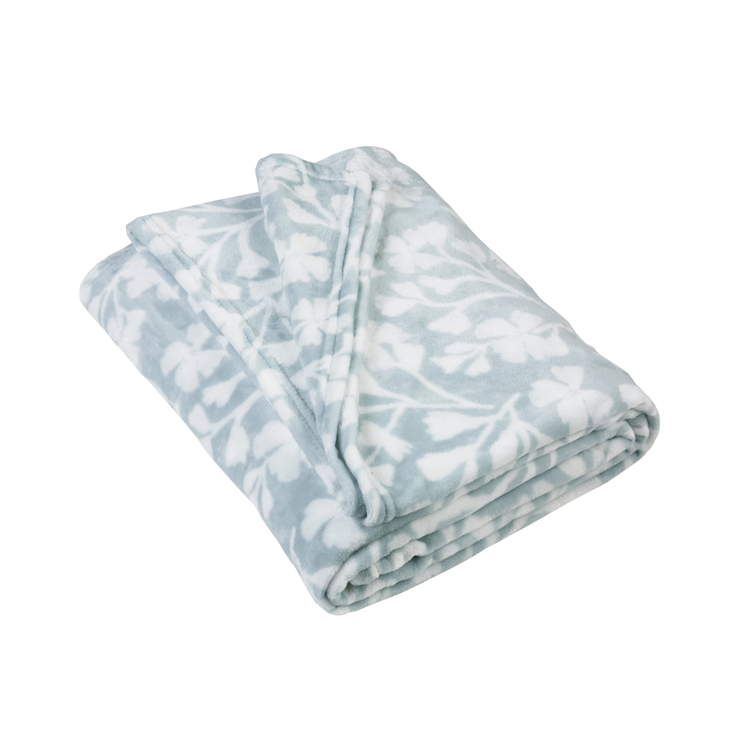 Catherine Lansfield Brooke Floral Throw 200cm x 240cm - Brooke Floral Throw Duck Egg