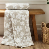 Catherine Lansfield Brooke Floral Throw 200cm x 240cm - Brooke Floral Throw Natural