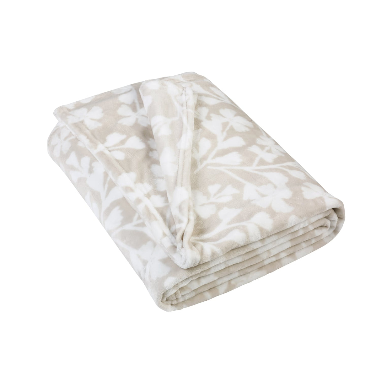 Catherine Lansfield Brooke Floral Throw 200cm x 240cm - Brooke Floral Throw Natural