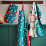 Catherine Lansfield Holly & Mistletoe Christmas Tea Towel - Christmas Holly & Mistletoe Kitchen Group