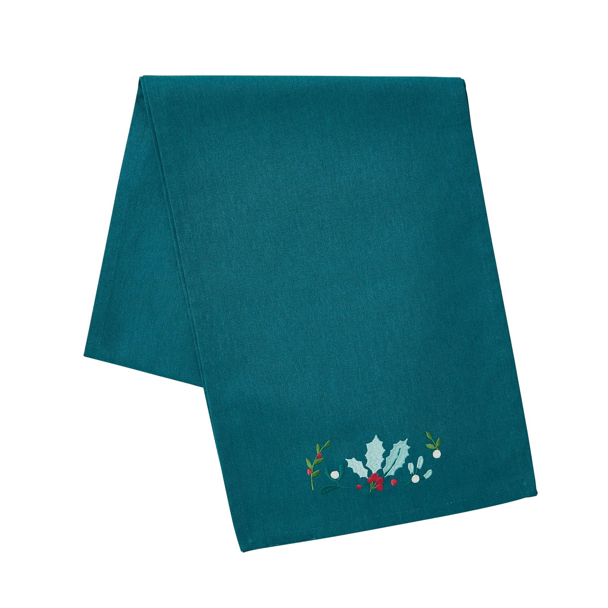 Catherine Lansfield Holly & Mistletoe Christmas Tea Towel - Christmas Holly & Mistletoe Runner