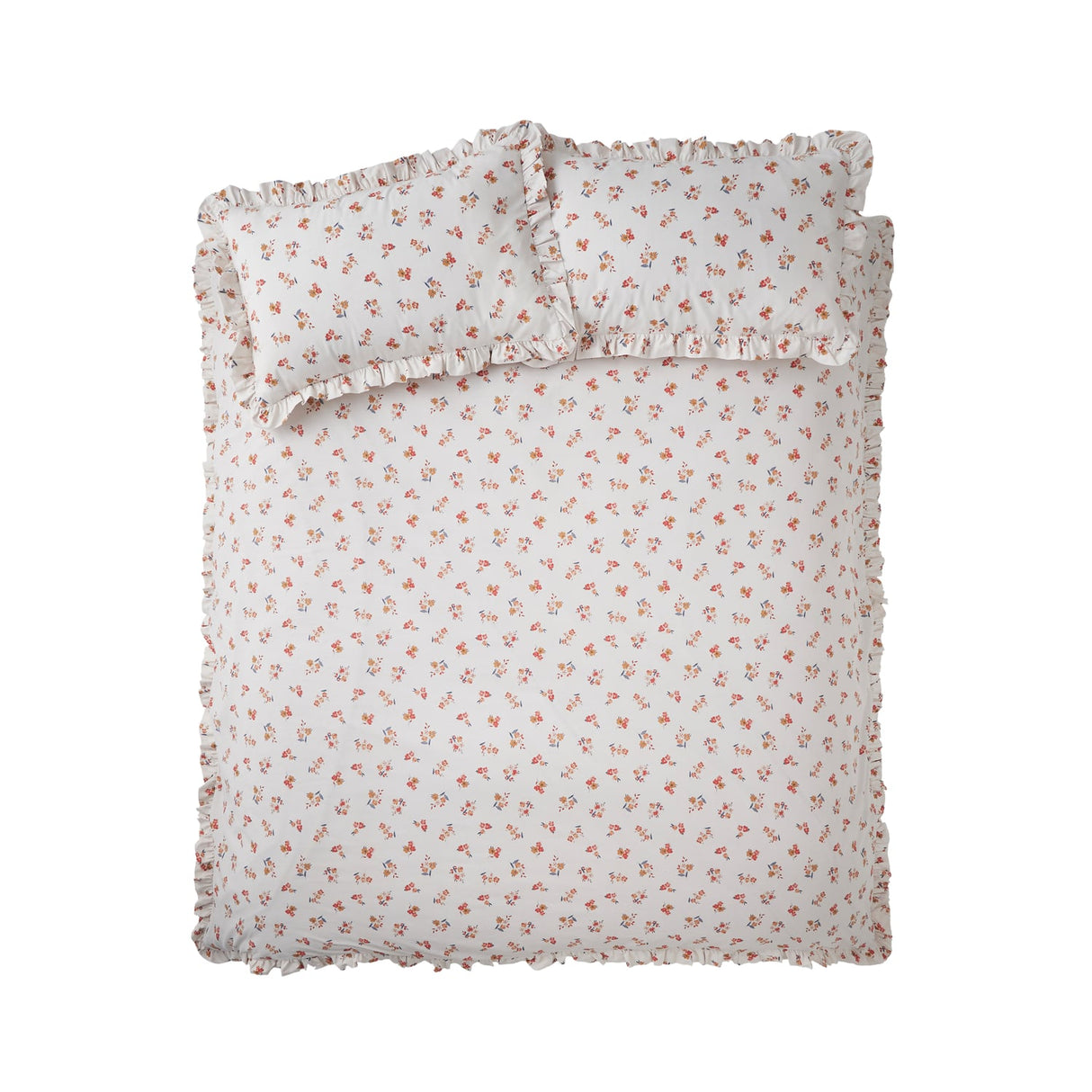 Catherine Lansfield Frill Ditsy Floral Duvet Cover Set - Frill Ditsy Floral Duvet Set