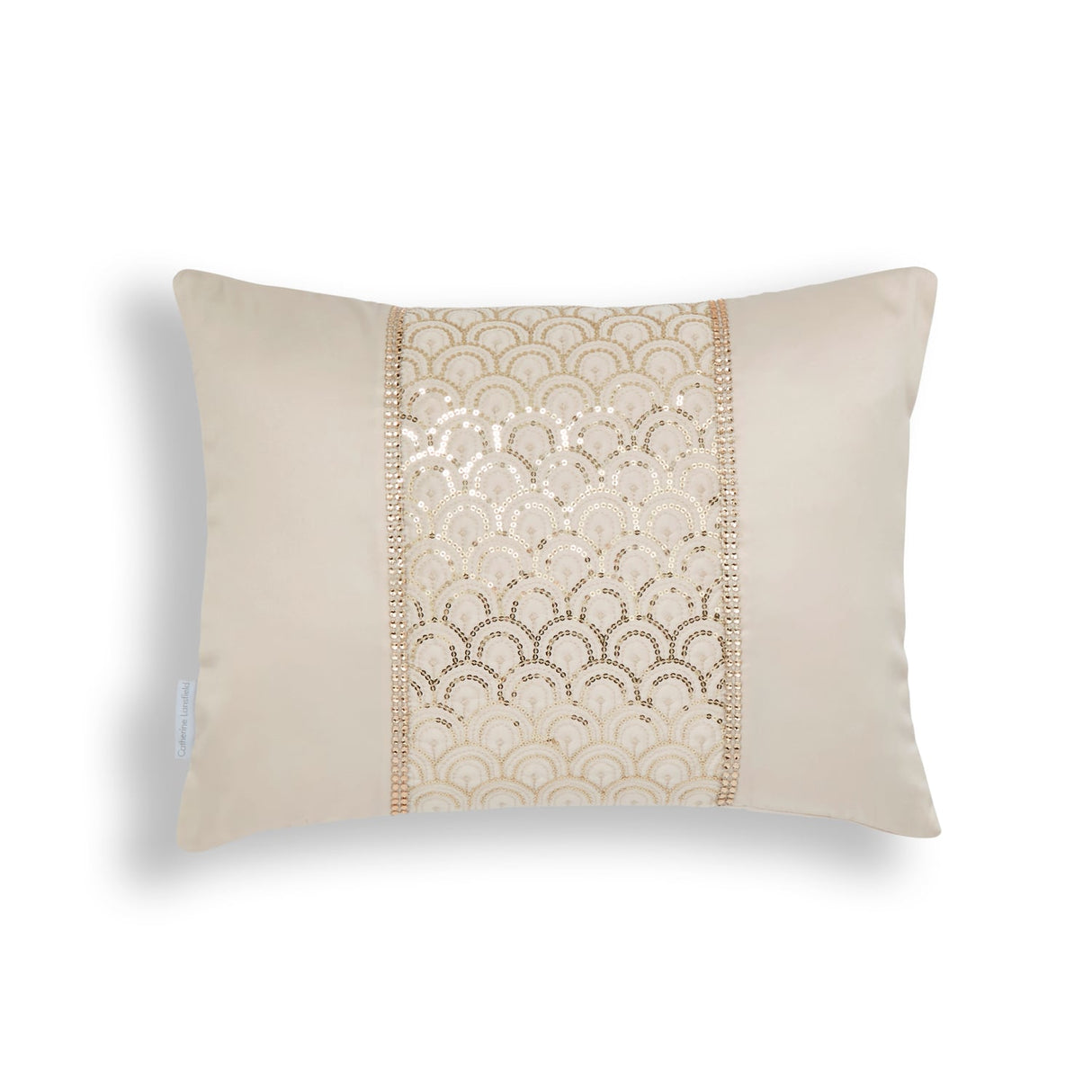 Catherine Lansfield Deco Sequin Filled Cushion - Deco Sequin Cushion Champagne